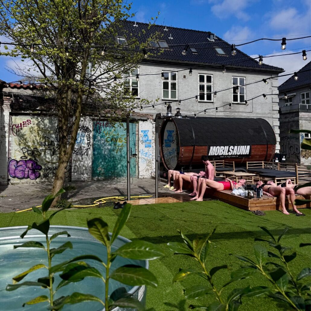 Mobil sauna klar til saunagus på Frederiksberg